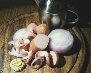 Close-up of food on table