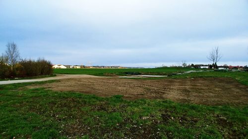 Scenic view of field against sky