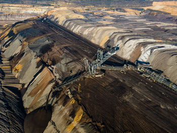 High angle view of rock formations