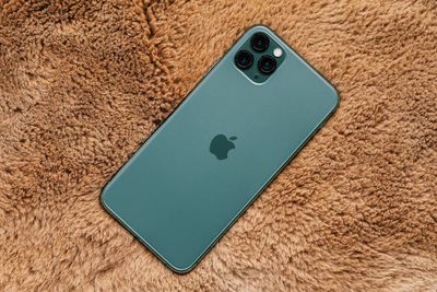 High angle view of smart phone on table
