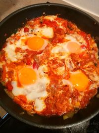 Close-up of breakfast served in plate