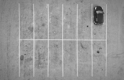 Aerial view of car parked on road