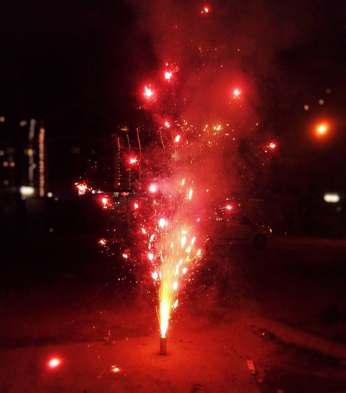 FIREWORKS DISPLAY AT NIGHT