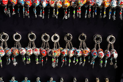 Various hanging for sale at market stall