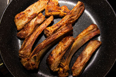 High angle view of food in tray