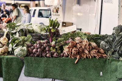 Vegetables in market for sale