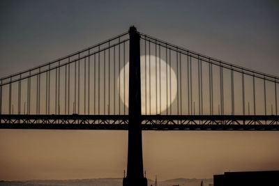 Low angle view of suspension bridge