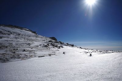 Scenic view of snowcapped mountain against sky