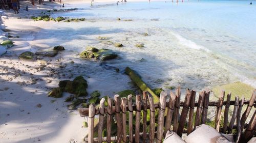 High angle view of beach