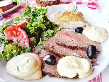 Close-up of served food