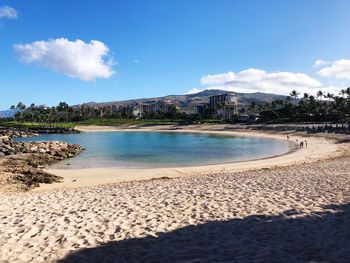 Scenic view of beach against sky