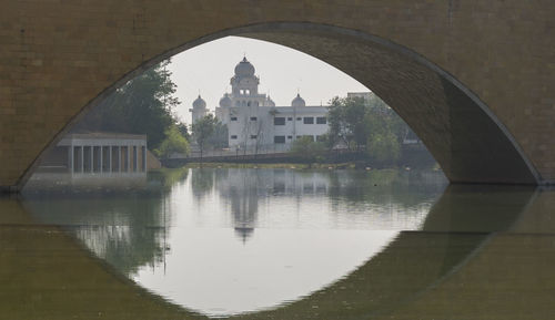 Arch bridge over canal