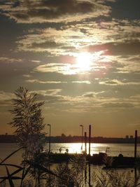 Scenic view of sunset over sea