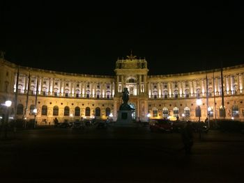 City lit up at night