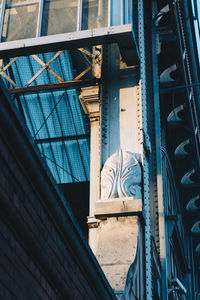 Low angle view of window of building