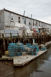 Commercial fishing wharf in the old port harbor district of portland, maine
