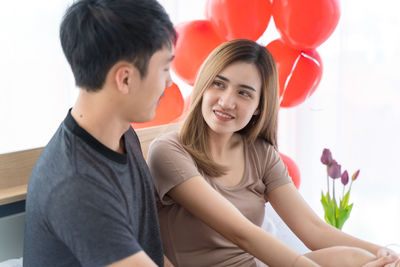 Young couple smiling