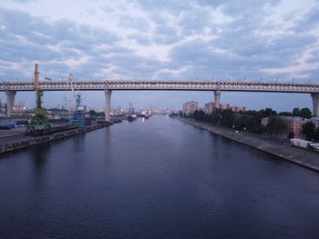 Bridge over river against sky