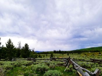 Scenic view of land against sky