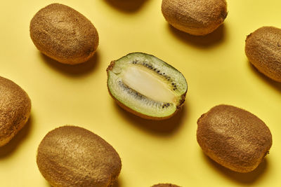 High angle view of fruits on table