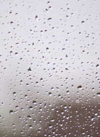 Full frame shot of wet glass window