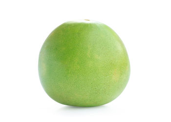 Close-up of green apple against white background