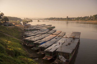 High angle view of river against sky