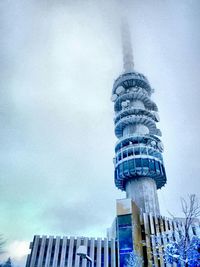 Low angle view of built structure against blue sky