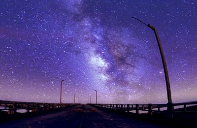 Empty road at night