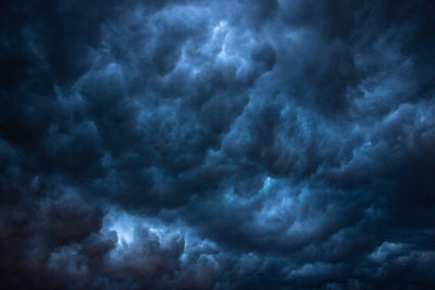 Low angle view of storm clouds in sky