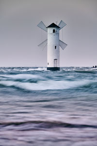 View of lighthouse in sea