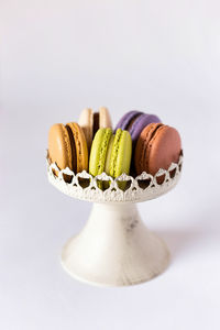 Close-up of cupcakes against white background