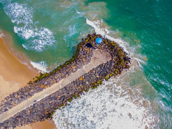 High angle view of beach