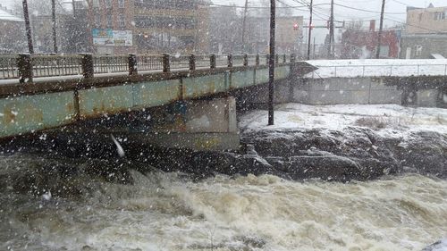 Water flowing through built structure