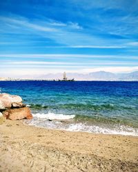 Scenic view of beach against sky