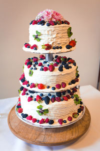 Close-up of cake on table