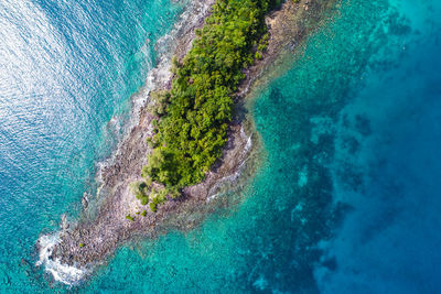 High angle view of sea shore