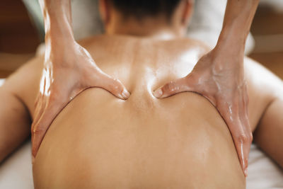 Ayurveda back massage with aromatherapy essential oil