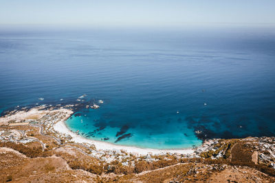 High angle view of beach against sky