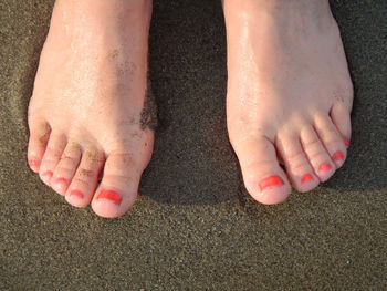 Low section of person on sand