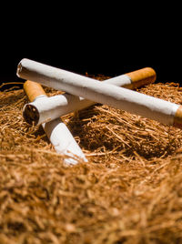 Close-up of cigarette smoking