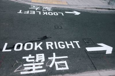 Information sign on road