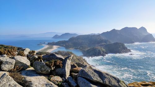 Scenic view of sea from the mountain