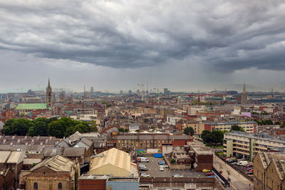 View of dublin city from the rooftop of the guinness storehouse.