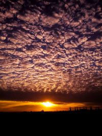 Scenic view of silhouette landscape against sky during sunset