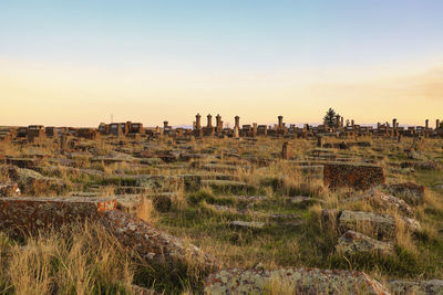 Noratus cemetery at sevan lake, armenia, asia