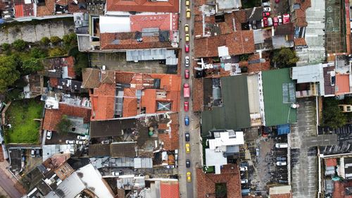 High angle view of buildings in bogota, colombia