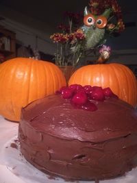 Close-up of pumpkin on table