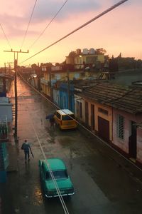 View of city at sunset