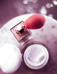 High angle view of food on table